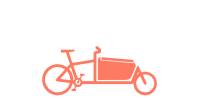 Lastenrad im Long-John-Stil mit Transportbox vorne, als Icon
