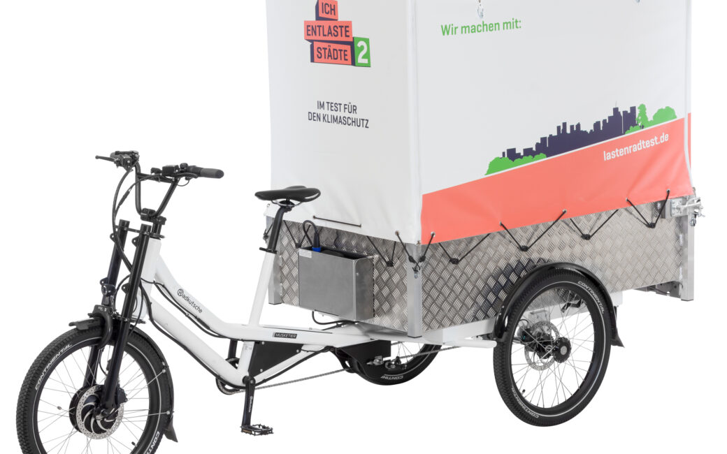 Lastenrad Radkutsche Musketier Enviolo (Pedelec) Pritsche 150 mit Plane-/Spriegelaufbau